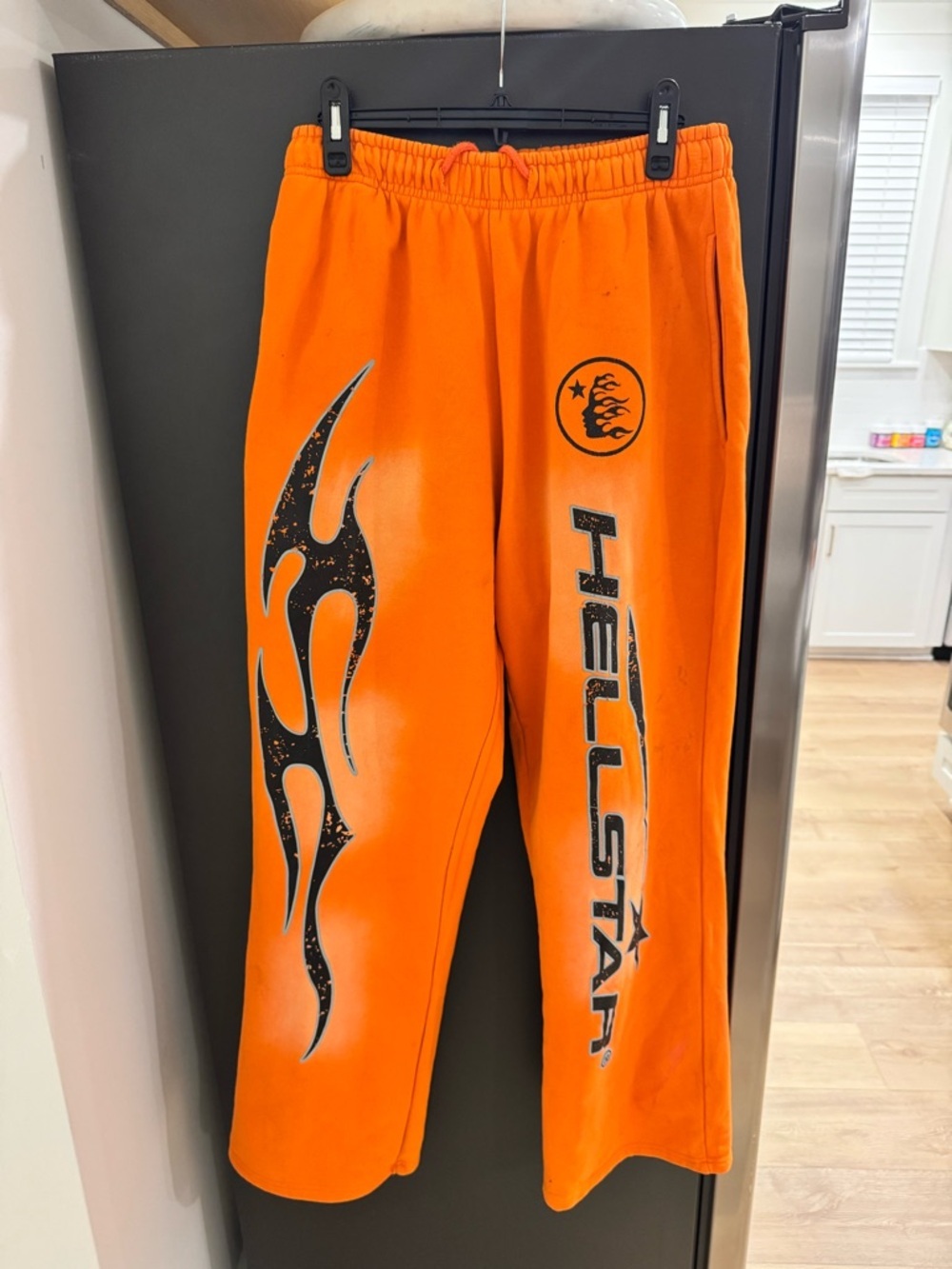 Hellstar Orange Graphic Joggers for Men